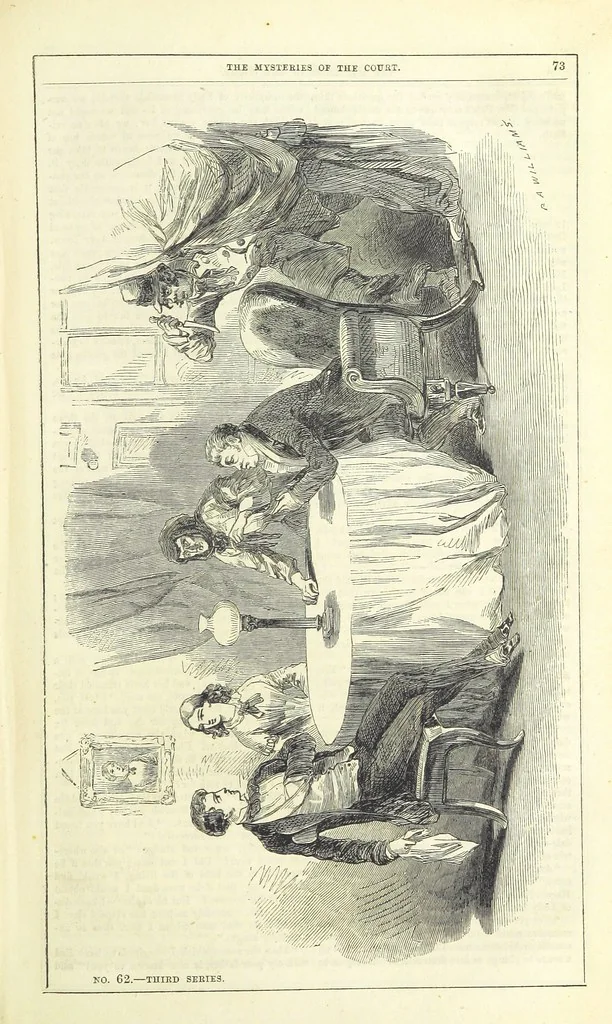 An illustration from The Mysteries of the Court of London, 1850, leaf 511