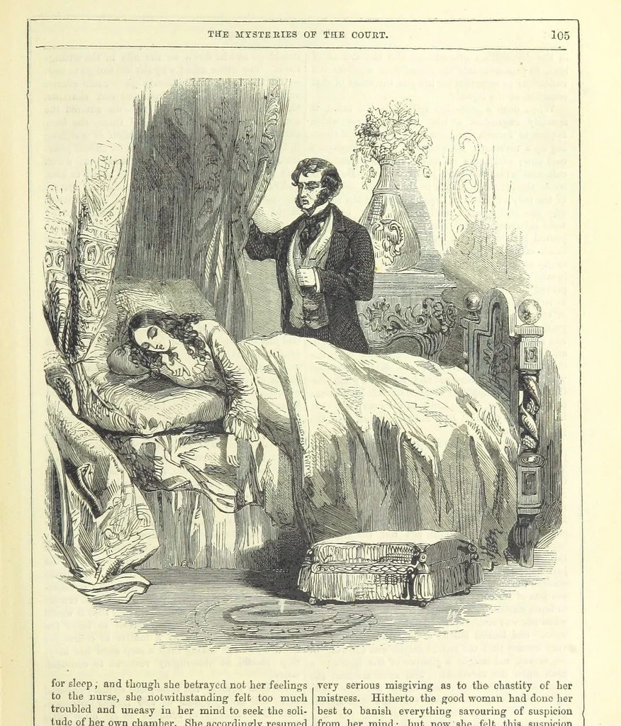 An illustration from The Mysteries of the Court of London, 1850, leaf 543
