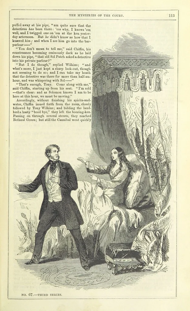 An illustration from The Mysteries of the Court of London, 1850, leaf 551