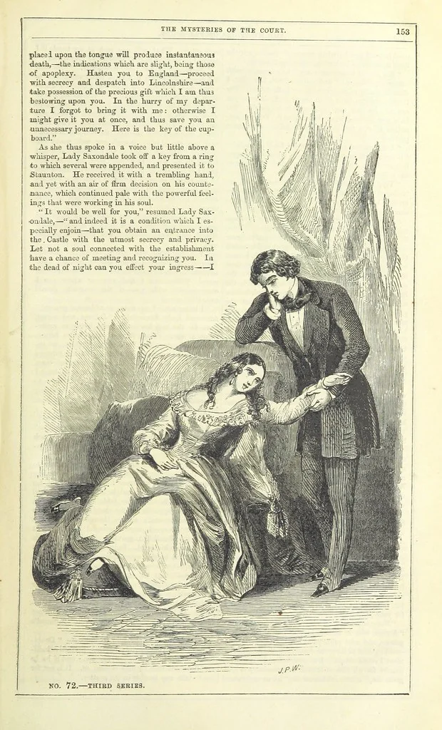 An illustration from The Mysteries of the Court of London, 1850, leaf 591