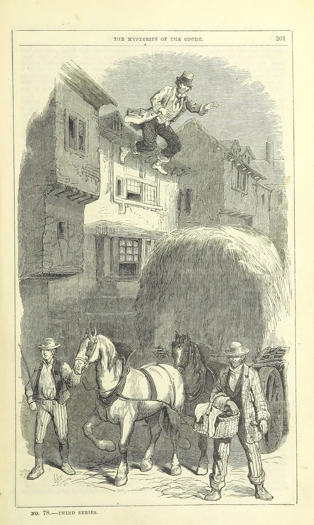 An illustration from The Mysteries of the Court of London, 1850, leaf 639
