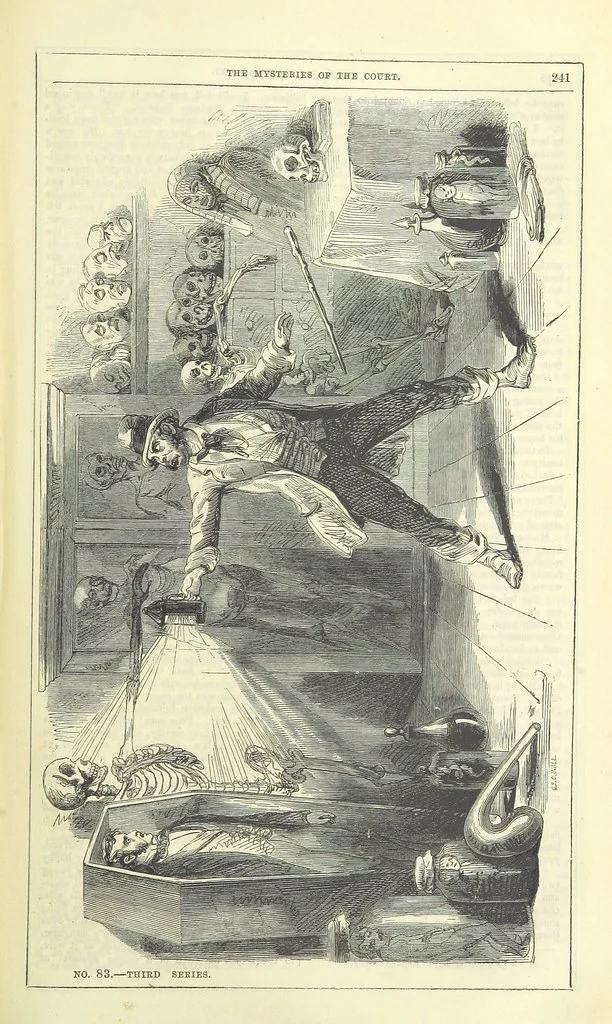 An illustration from The Mysteries of the Court of London, 1850, leaf 679