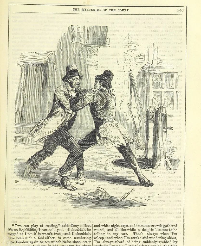 An illustration from The Mysteries of the Court of London, 1850, leaf 687
