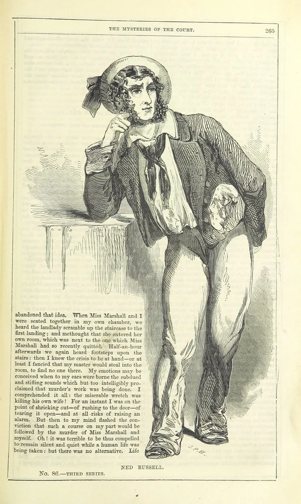 An illustration from The Mysteries of the Court of London, 1850, leaf 703