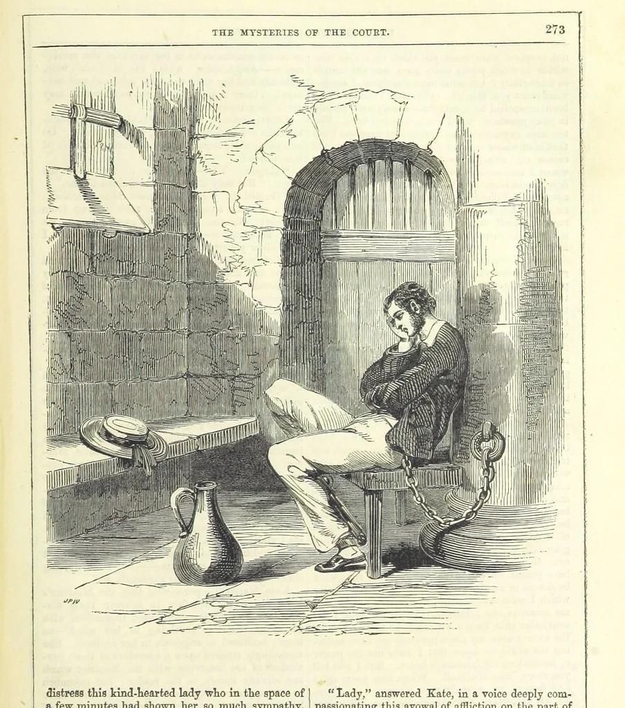 An illustration from The Mysteries of the Court of London, 1850, leaf 711