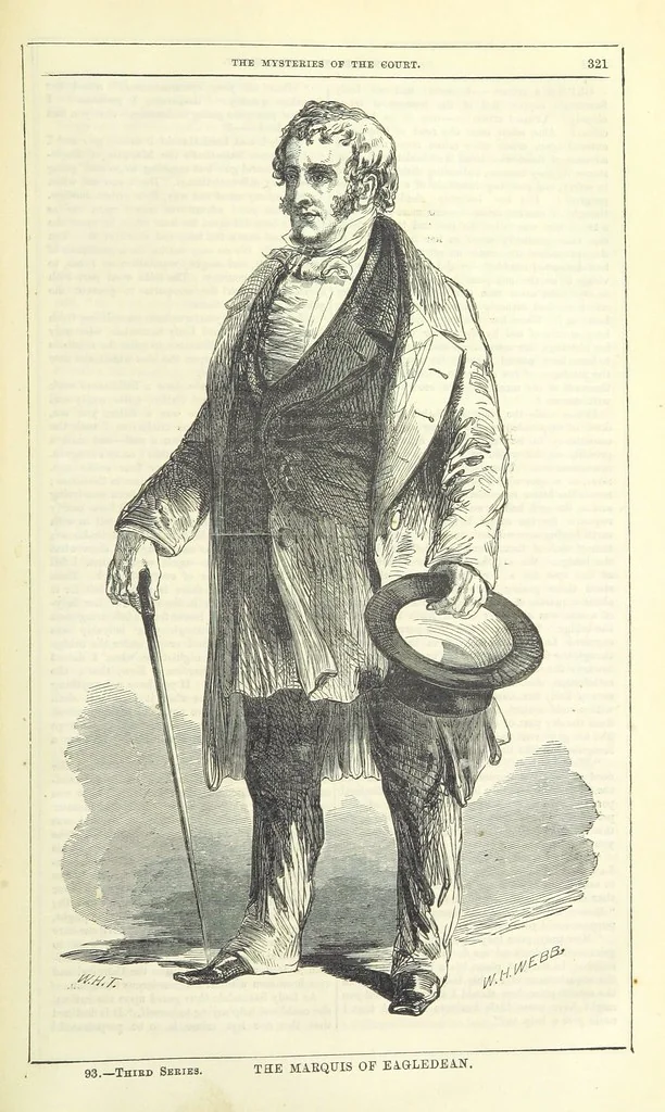 An illustration from The Mysteries of the Court of London, 1850, leaf 759
