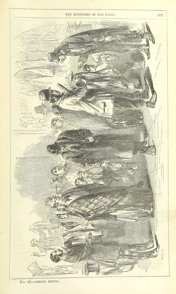 An illustration from The Mysteries of the Court of London, 1850, leaf 775