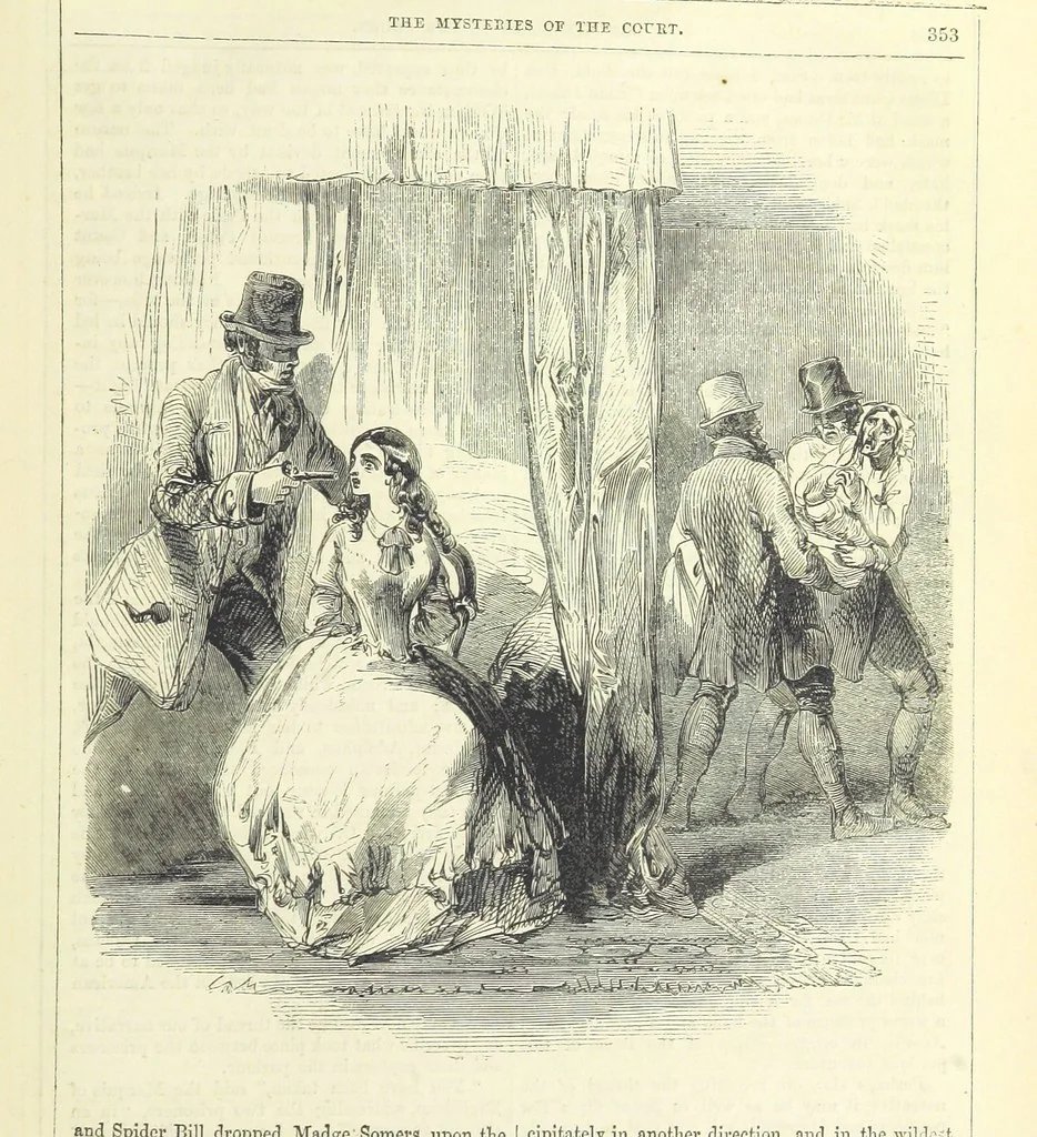 An illustration from The Mysteries of the Court of London, 1850, leaf 791