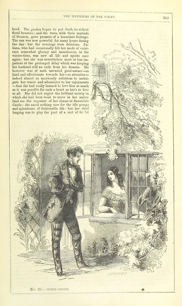 An illustration from The Mysteries of the Court of London, 1850, leaf 807