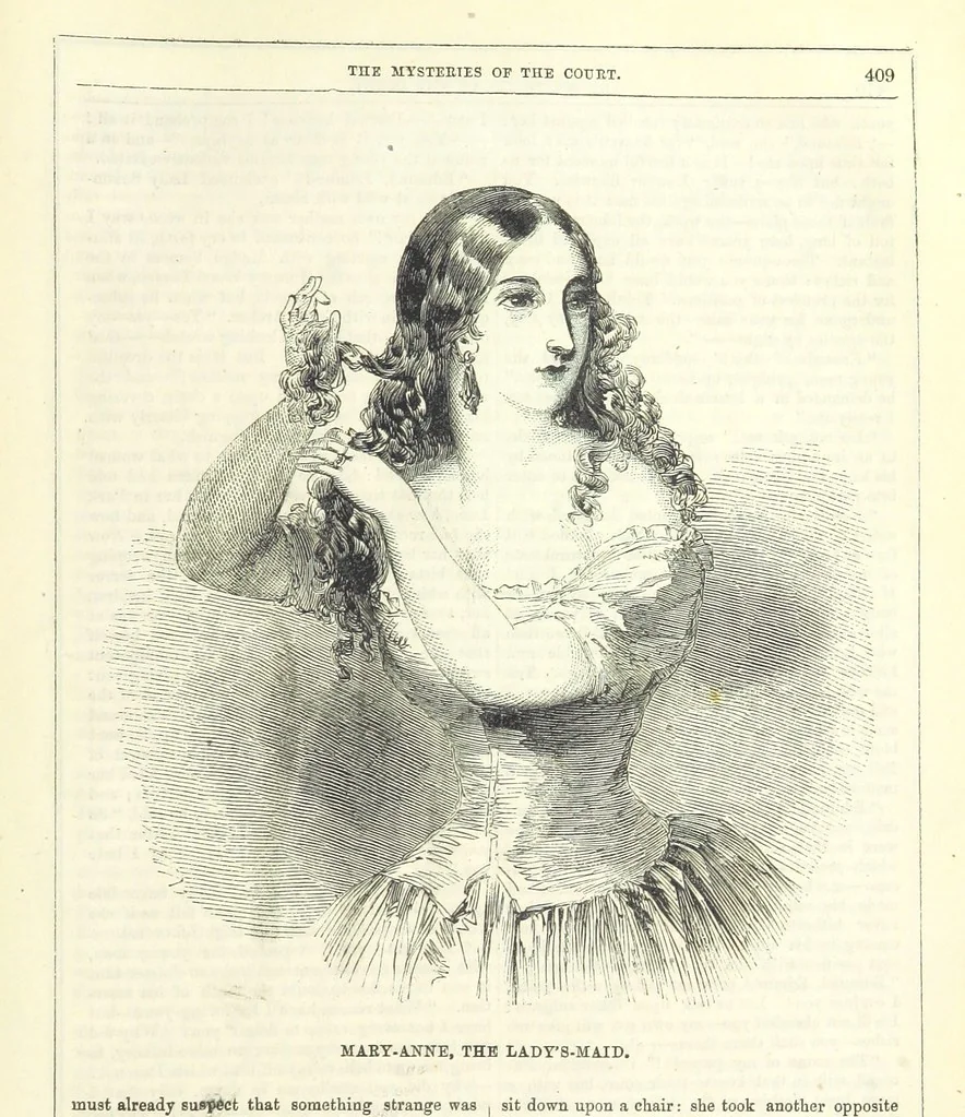 An illustration from The Mysteries of the Court of London, 1850, leaf 847