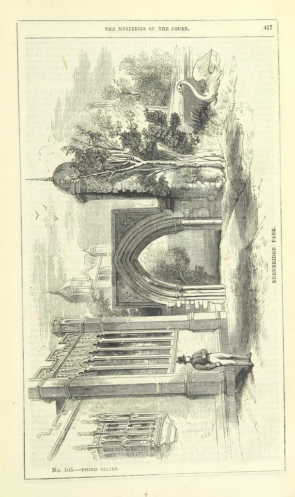 An illustration from The Mysteries of the Court of London, 1850, leaf 855