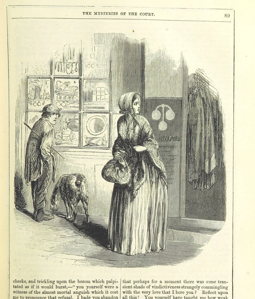 An illustration from The Mysteries of the Court of London, 1850, leaf 103