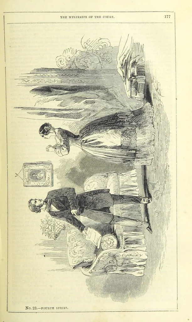 An illustration from The Mysteries of the Court of London, 1850, leaf 191