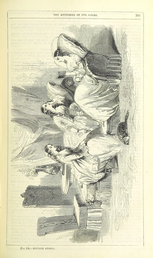 An illustration from The Mysteries of the Court of London, 1850, leaf 199