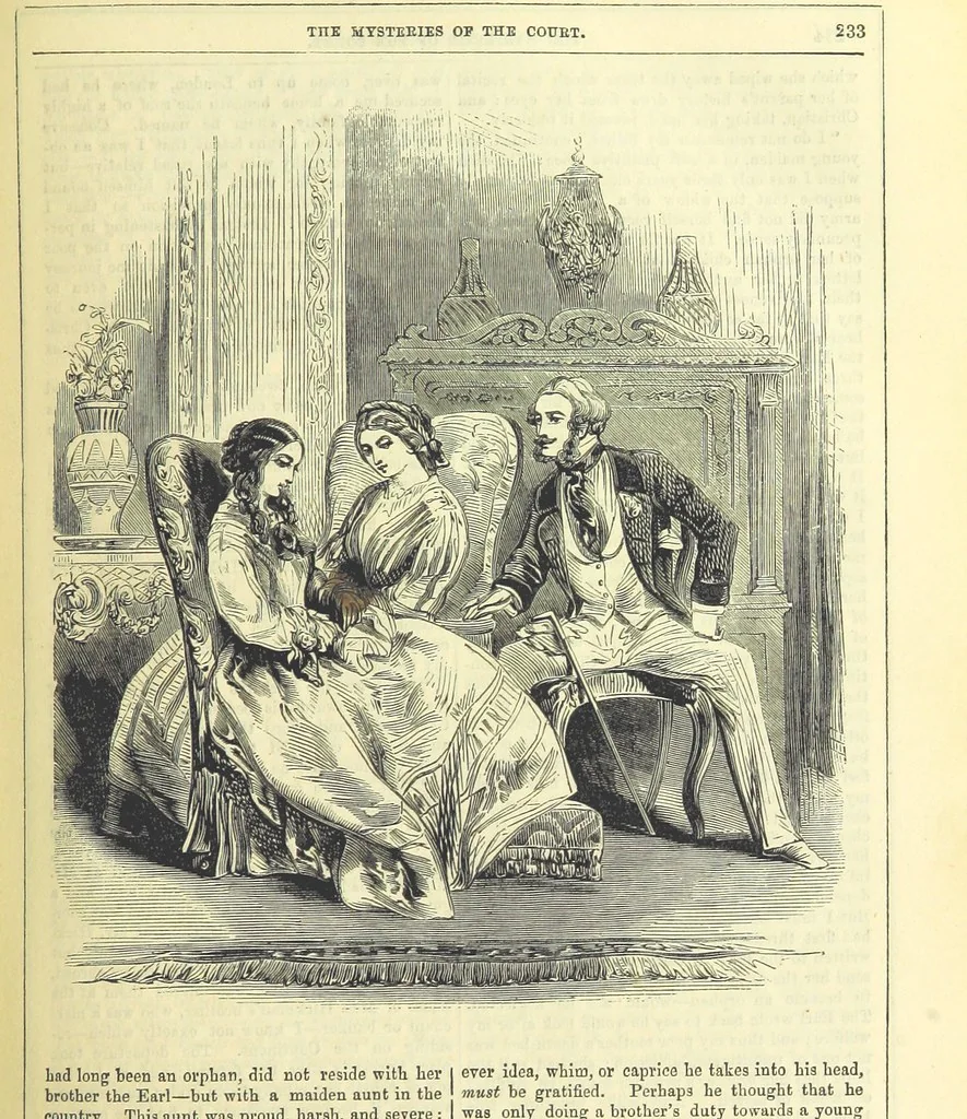 An illustration from The Mysteries of the Court of London, 1850, leaf 247