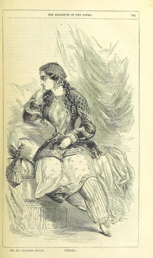 An illustration from The Mysteries of the Court of London, 1850, leaf 255