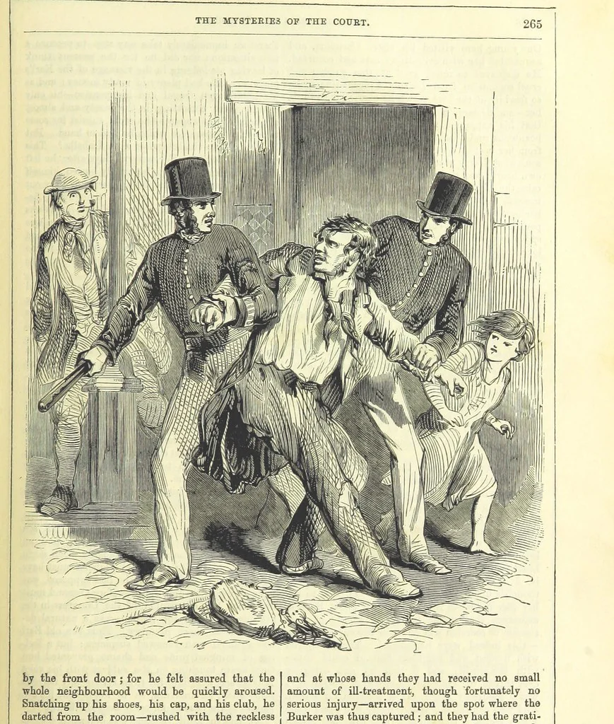 An illustration from The Mysteries of the Court of London, 1850, leaf 279