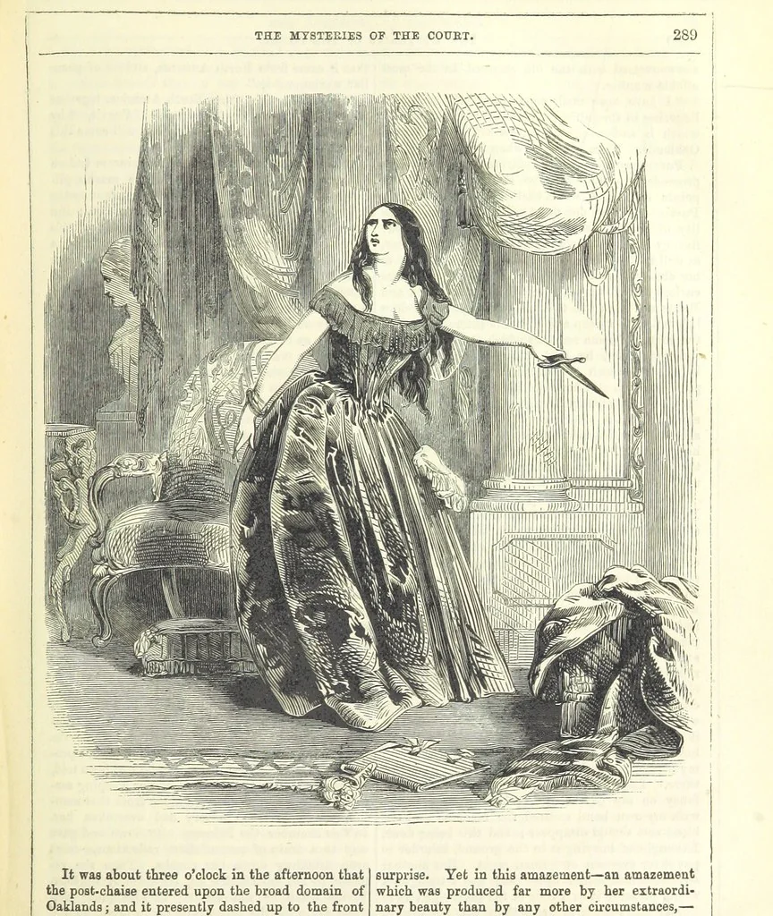 An illustration from The Mysteries of the Court of London, 1850, leaf 303
