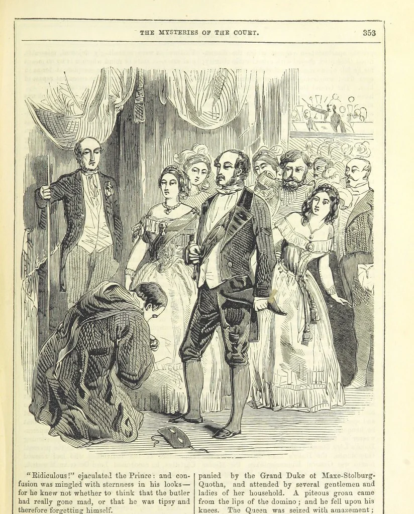 An illustration from The Mysteries of the Court of London, 1850, leaf 367