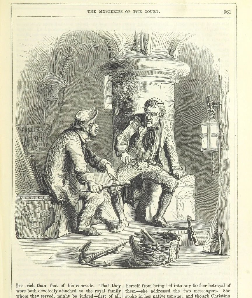 An illustration from The Mysteries of the Court of London, 1850, leaf 375