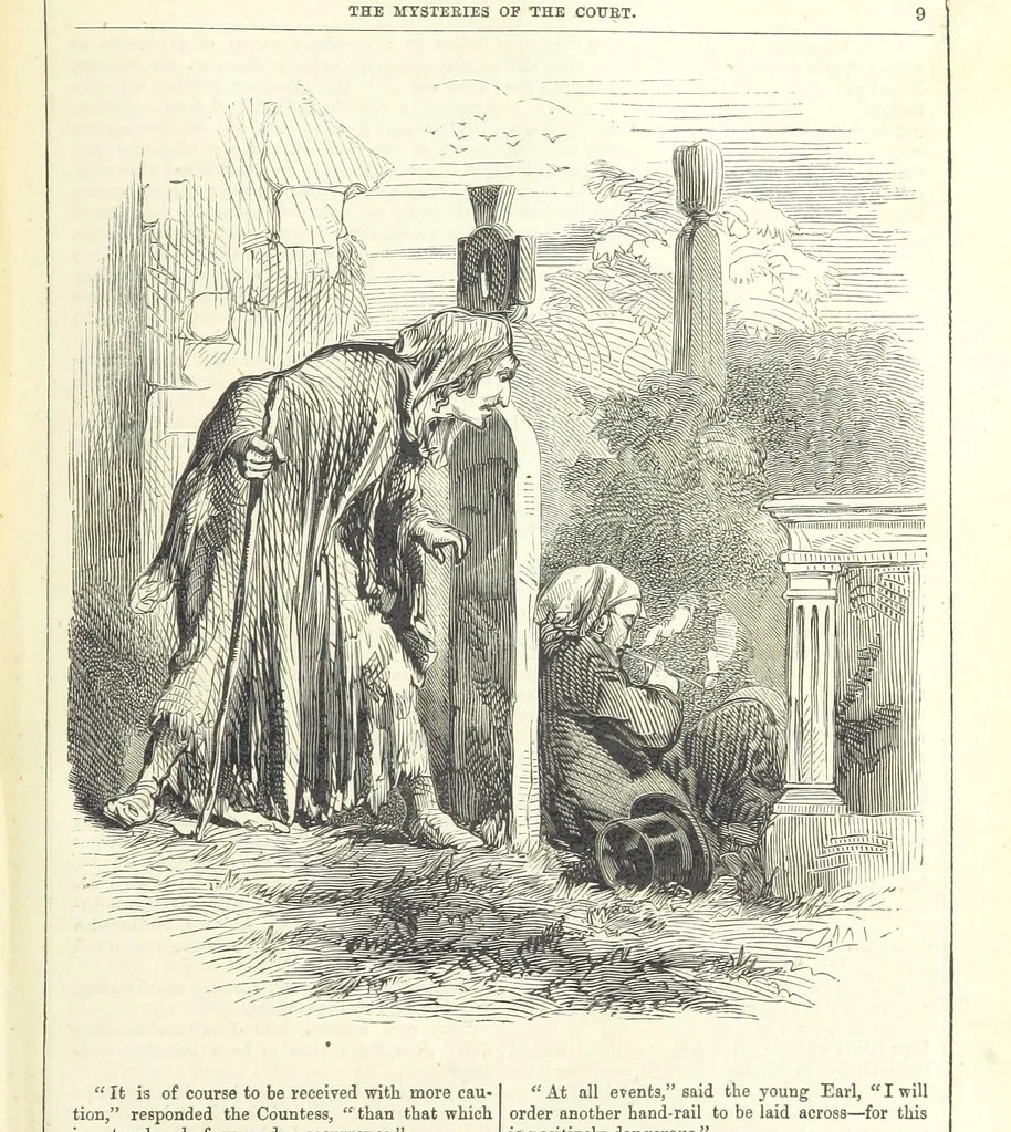 An illustration from The Mysteries of the Court of London, 1850, leaf 447