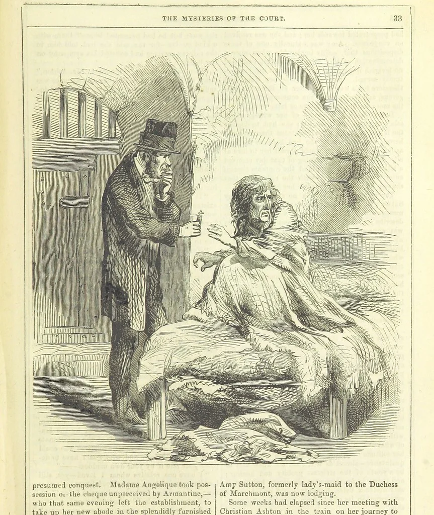 An illustration from The Mysteries of the Court of London, 1850, leaf 471