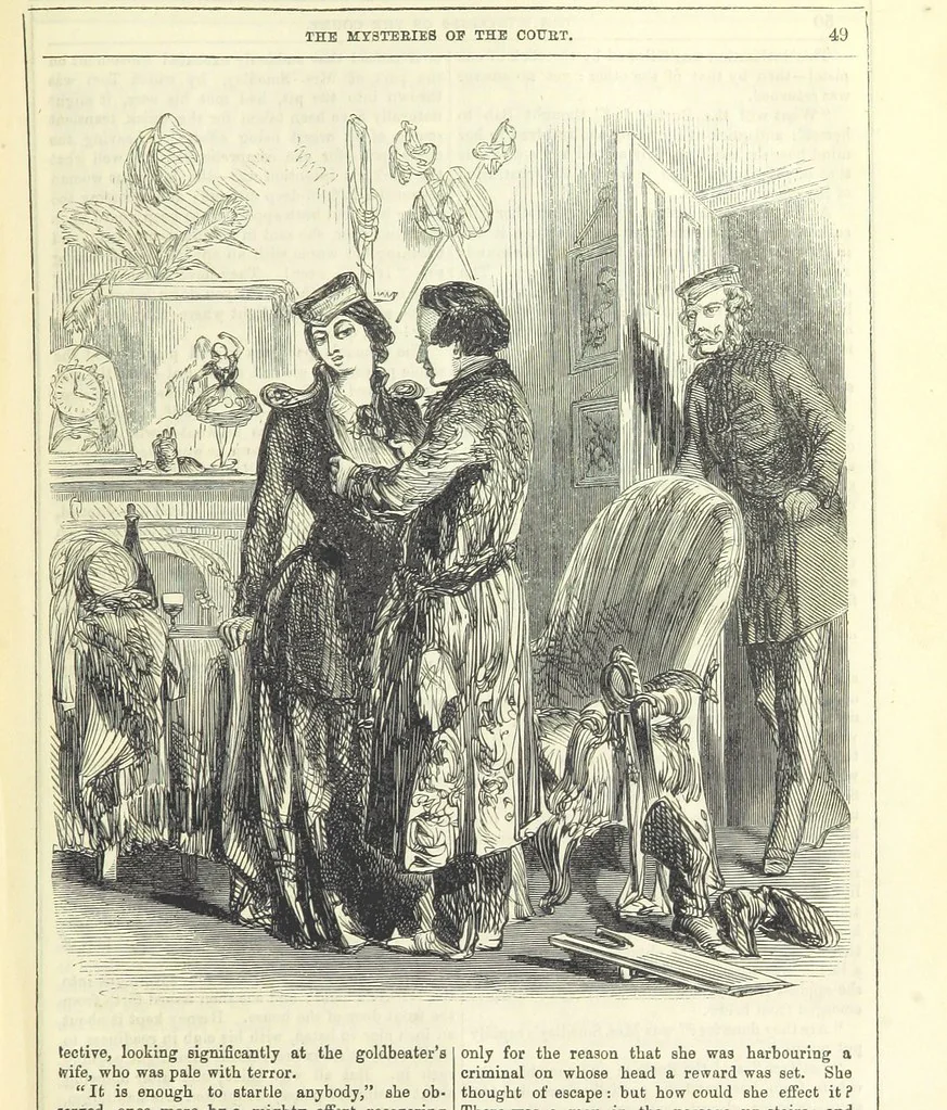 An illustration from The Mysteries of the Court of London, 1850, leaf 487