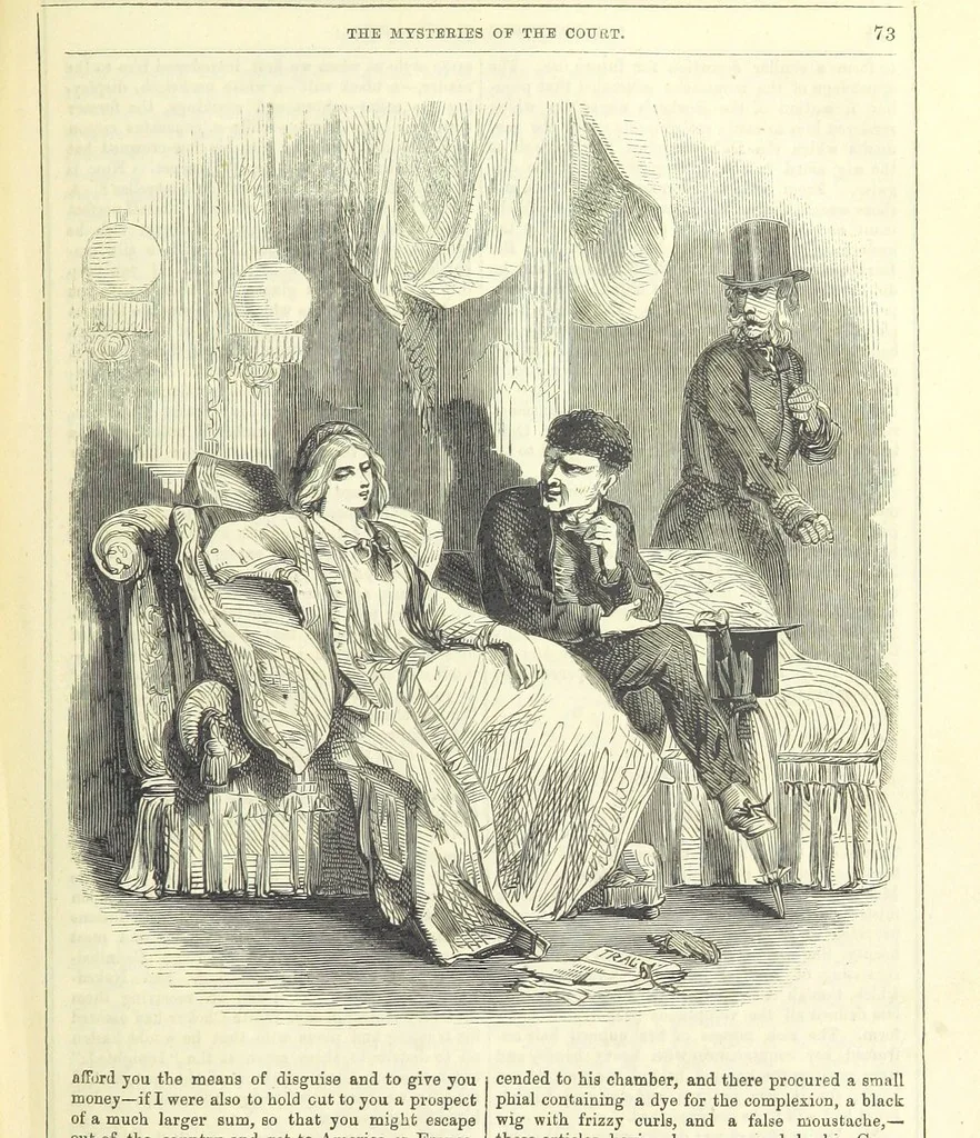 An illustration from The Mysteries of the Court of London, 1850, leaf 511