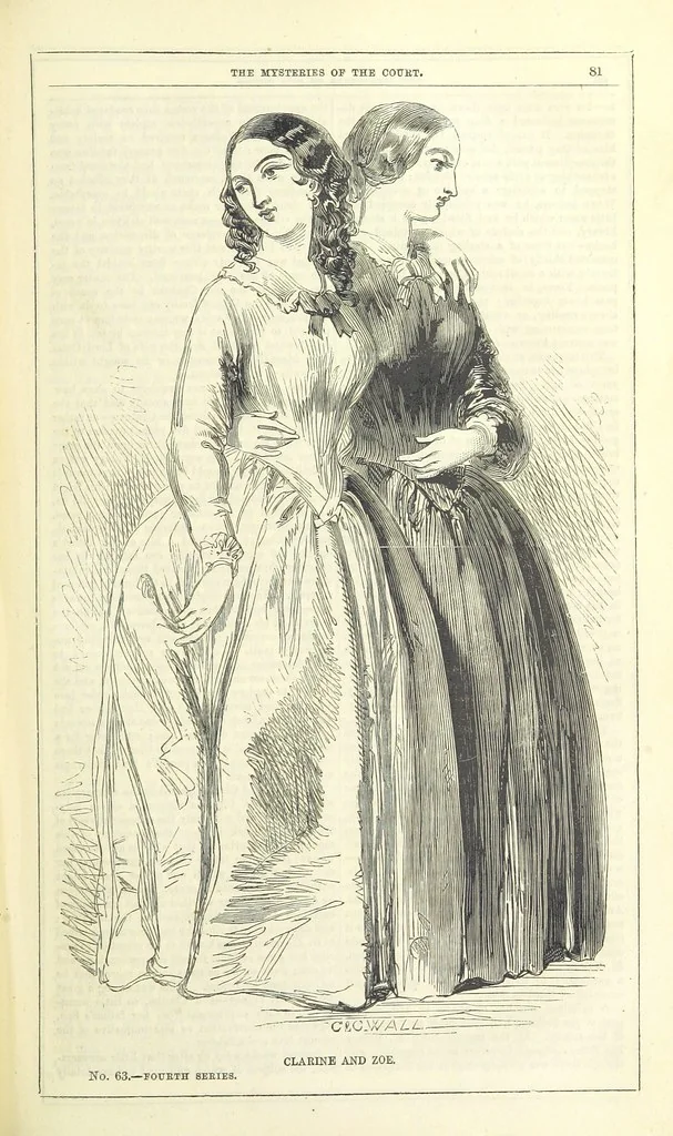 An illustration from The Mysteries of the Court of London, 1850, leaf 519