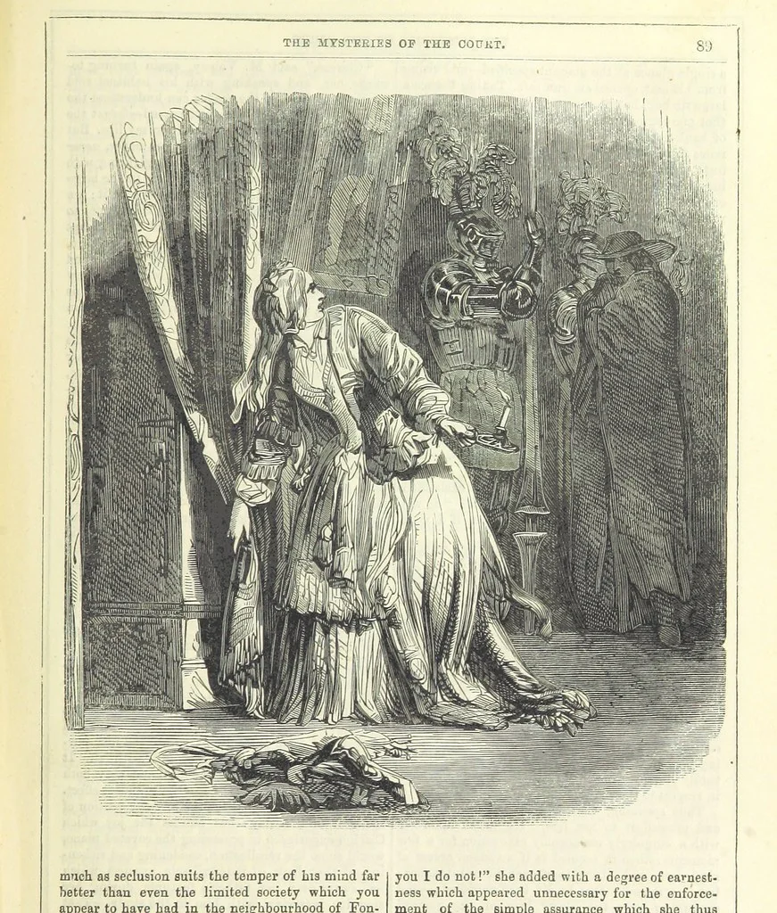 An illustration from The Mysteries of the Court of London, 1850, leaf 527