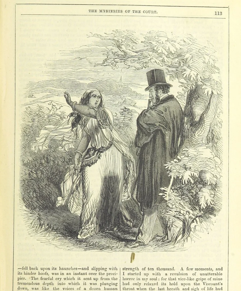 An illustration from The Mysteries of the Court of London, 1850, leaf 551