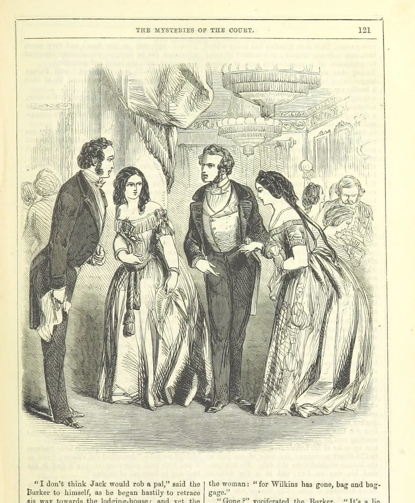 An illustration from The Mysteries of the Court of London, 1850, leaf 559