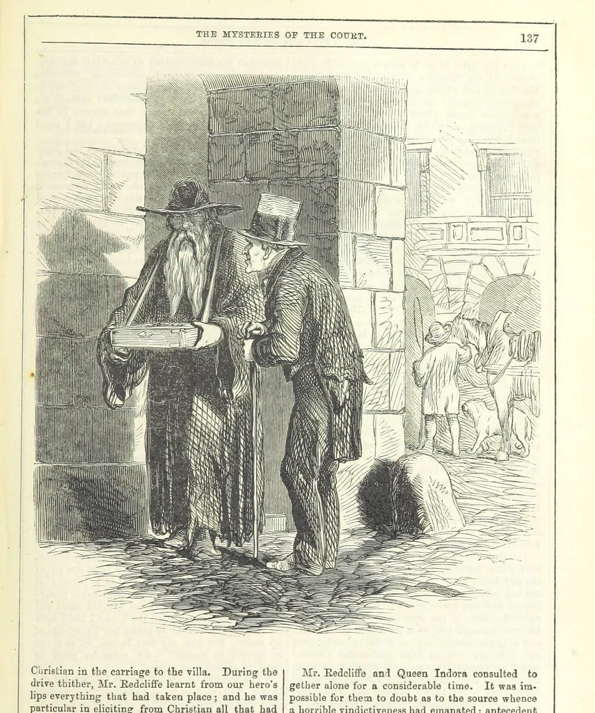 An illustration from The Mysteries of the Court of London, 1850, leaf 575
