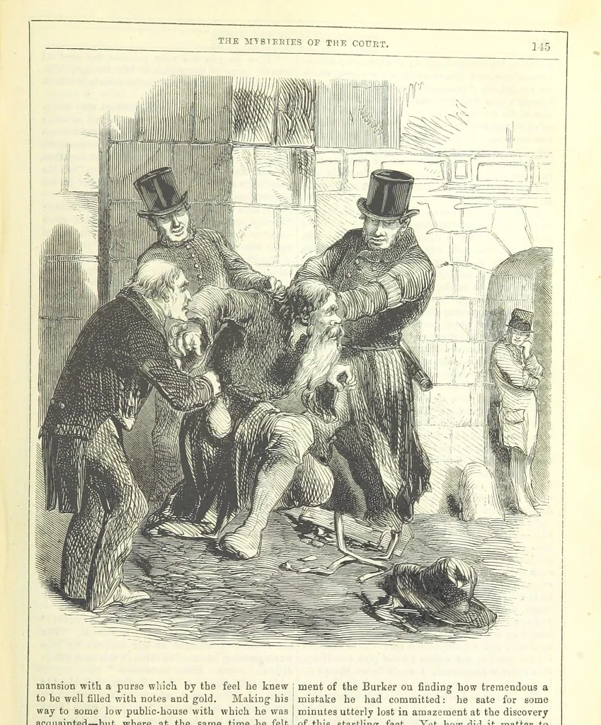 An illustration from The Mysteries of the Court of London, 1850, leaf 583