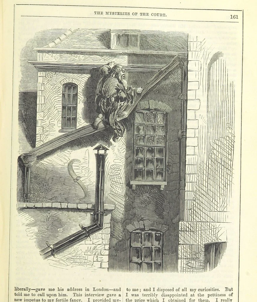 An illustration from The Mysteries of the Court of London, 1850, leaf 599