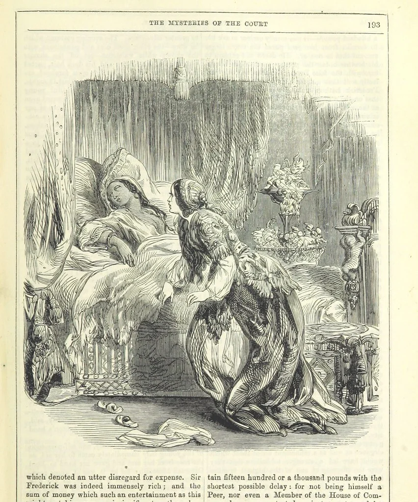 An illustration from The Mysteries of the Court of London, 1850, leaf 631
