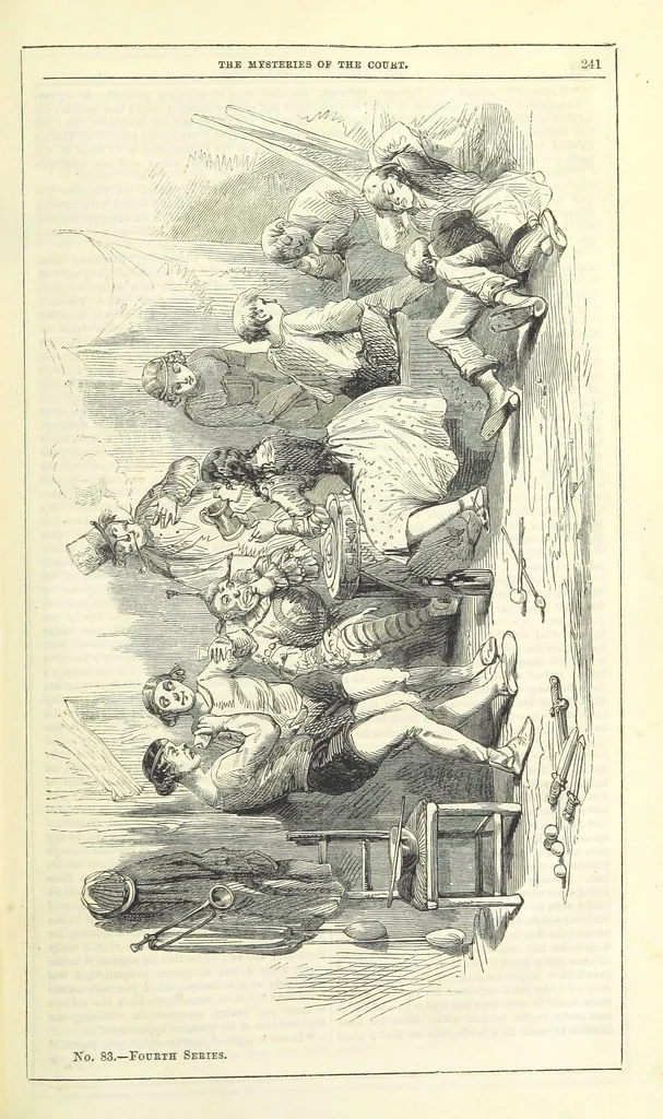 An illustration from The Mysteries of the Court of London, 1850, leaf 679