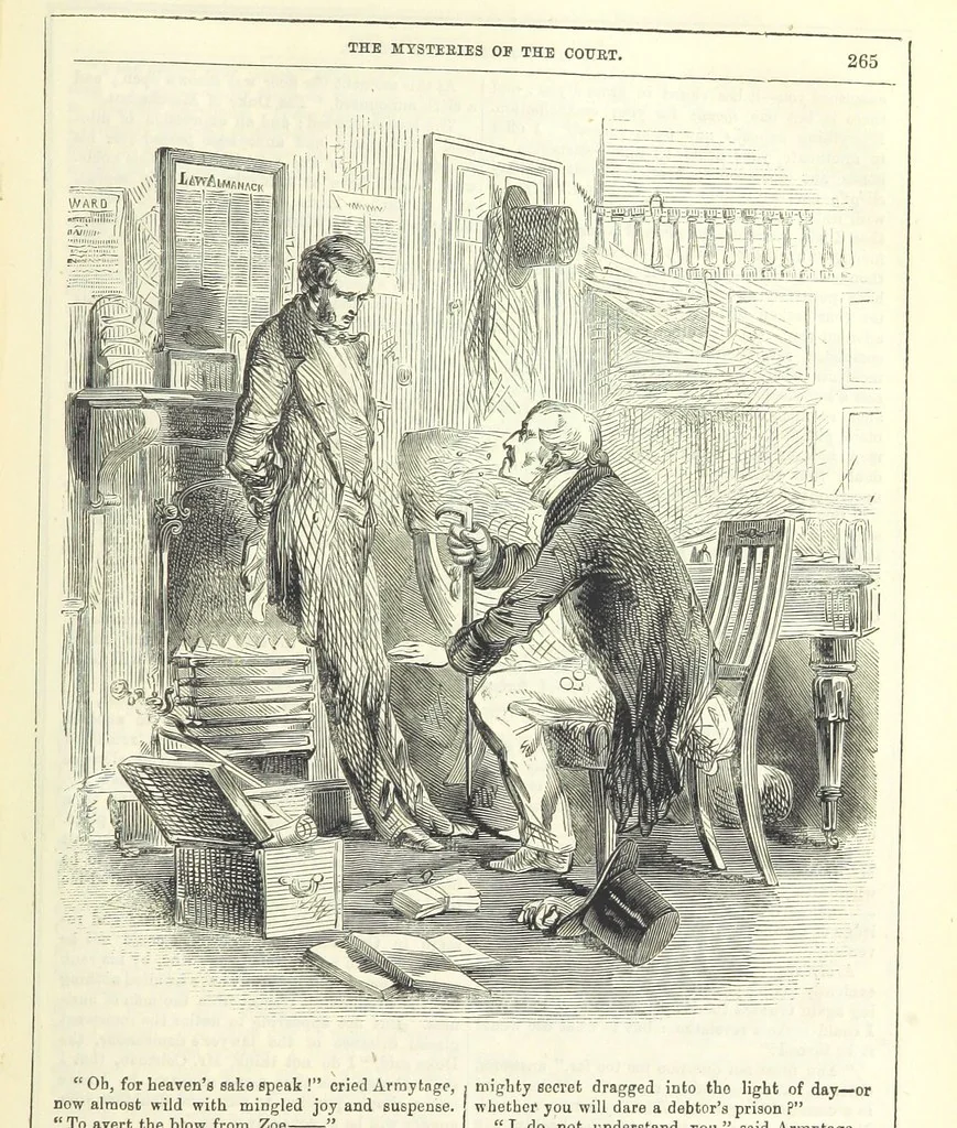 An illustration from The Mysteries of the Court of London, 1850, leaf 703