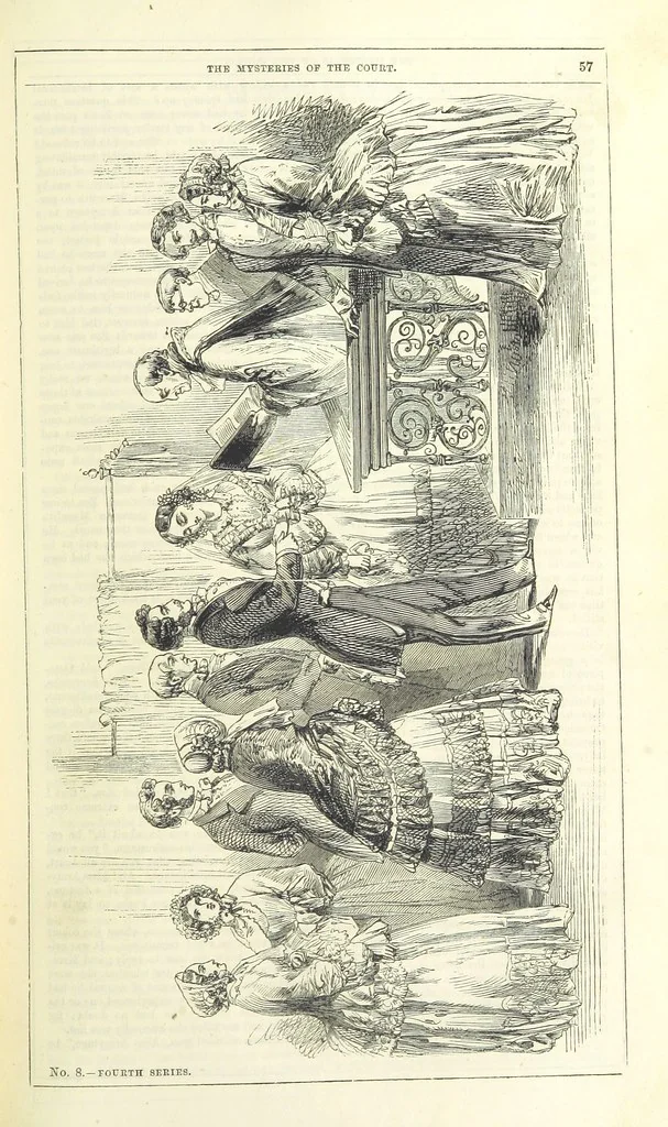 An illustration from The Mysteries of the Court of London, 1850, leaf 71