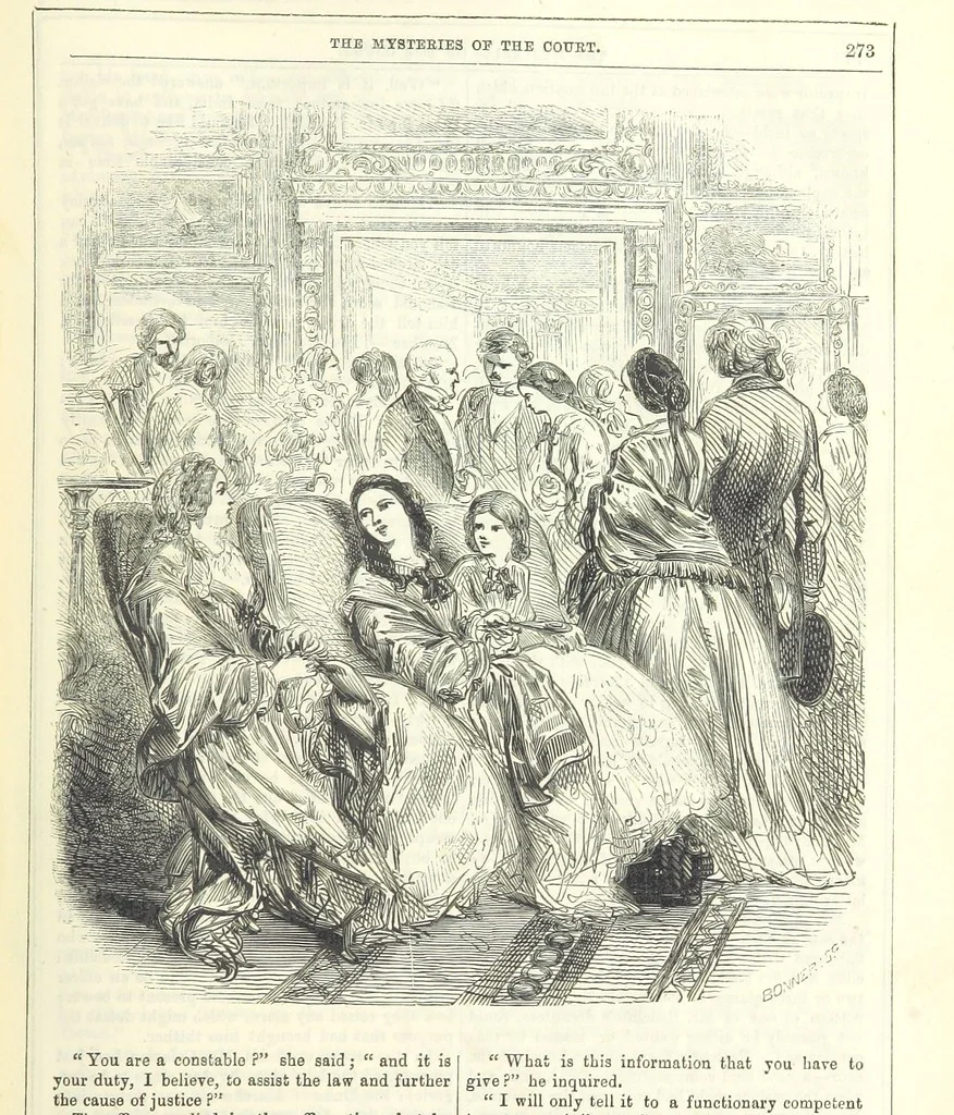 An illustration from The Mysteries of the Court of London, 1850, leaf 711