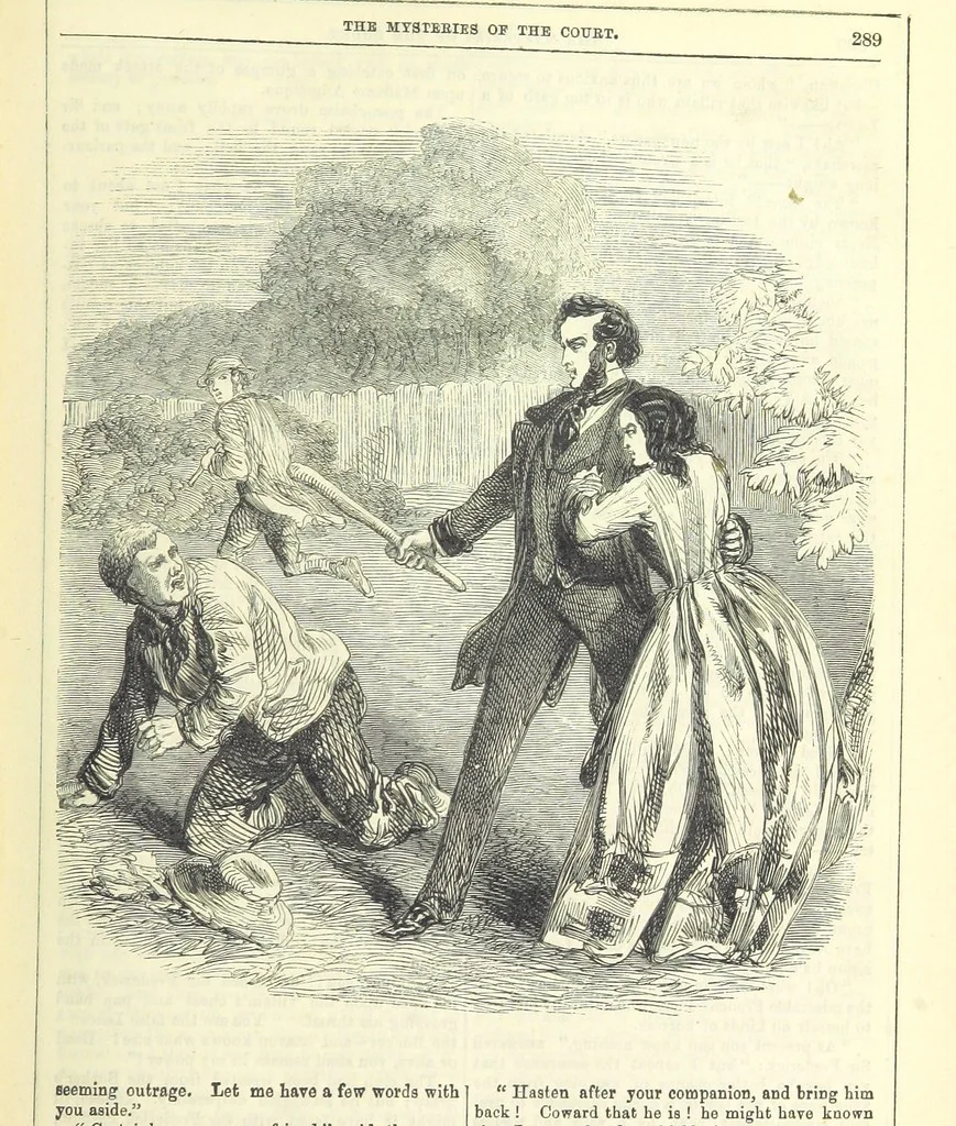 An illustration from The Mysteries of the Court of London, 1850, leaf 727
