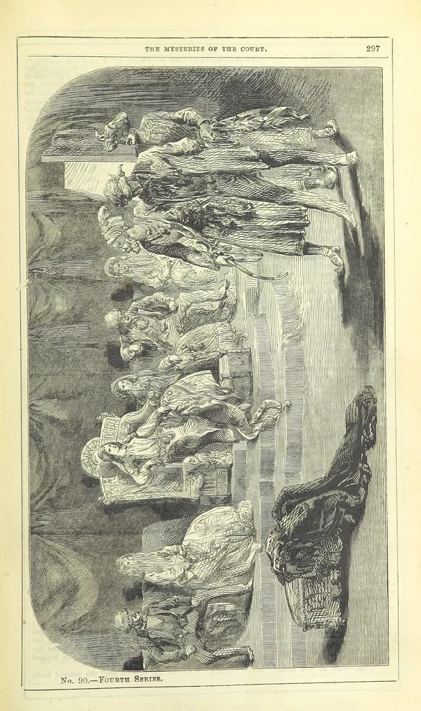 An illustration from The Mysteries of the Court of London, 1850, leaf 735