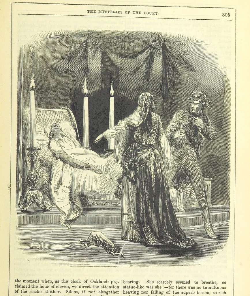 An illustration from The Mysteries of the Court of London, 1850, leaf 743