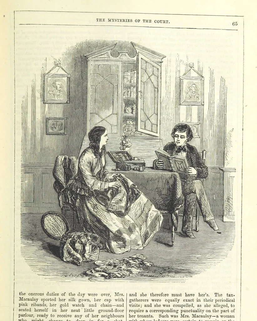 An illustration from The Mysteries of the Court of London, 1850, leaf 79