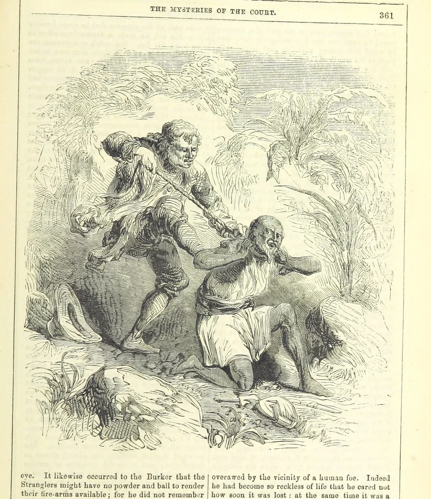 An illustration from The Mysteries of the Court of London, 1850, leaf 799