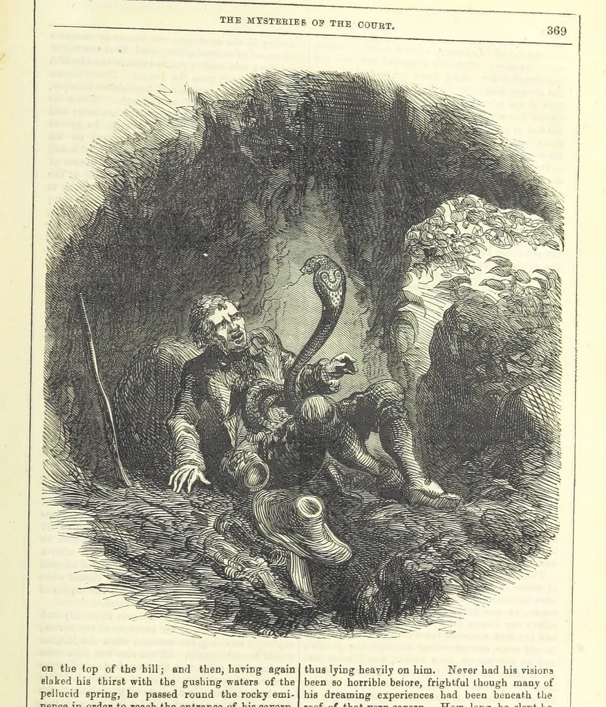 An illustration from The Mysteries of the Court of London, 1850, leaf 807