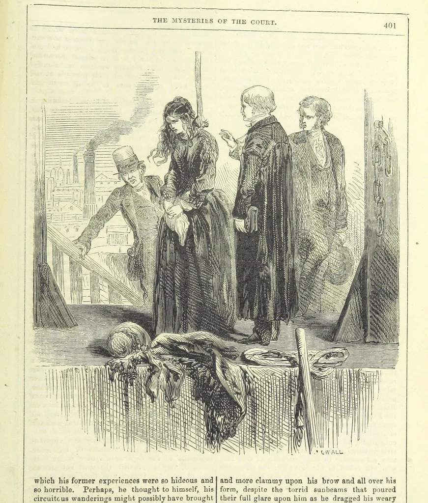 An illustration from The Mysteries of the Court of London, 1850, leaf 839
