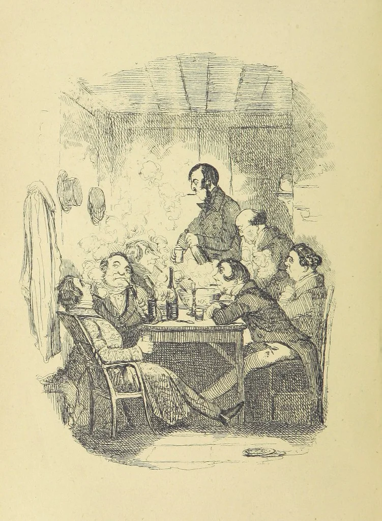 An illustration from Pickwick abroad; or, the Tour in France ... Illustrated with forty steel engravings by Crowquill, and thirty-three wood cuts, 1864, leaf 116