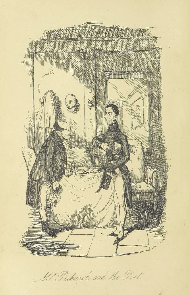 An illustration from Pickwick abroad; or, the Tour in France ... Illustrated with forty steel engravings by Crowquill, and thirty-three wood cuts, 1864, leaf 166
