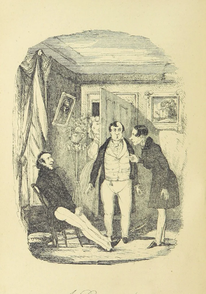 An illustration from Pickwick abroad; or, the Tour in France ... Illustrated with forty steel engravings by Crowquill, and thirty-three wood cuts, 1864, leaf 278